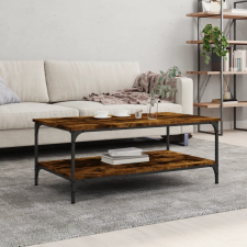 vidaXL füstös tölgyszínű szerelt fa dohányzóasztal 100x55x40 cm bútor