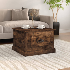 vidaXL füstös tölgyszínű szerelt fa dohányzóasztal 50x50x35 cm bútor