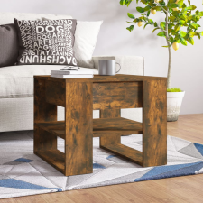 vidaXL füstös tölgyszínű szerelt fa dohányzóasztal 55,5 x 55 x 45 cm bútor