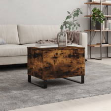 vidaXL füstös tölgyszínű szerelt fa dohányzóasztal 60x44,5x45 cm bútor