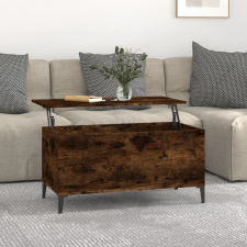 vidaXL füstös tölgyszínű szerelt fa dohányzóasztal 90 x 44,5 x 45 cm bútor