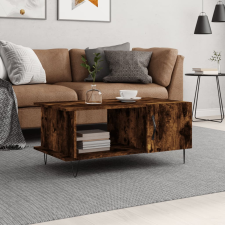 vidaXL füstös tölgyszínű szerelt fa dohányzóasztal 90 x 50 x 40 cm bútor