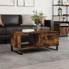 vidaXL füstös tölgyszínű szerelt fa dohányzóasztal 90 x 50 x 40 cm bútor