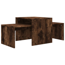 vidaXL füstös tölgyszínű szerelt fa dohányzóasztalszett 100x48x40 cm (815546) bútor