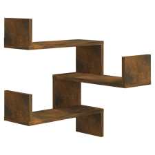 vidaXL füstös tölgyszínű szerelt fa fali sarokpolc 40x40x50 cm (815204) bútor