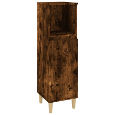 vidaXL Füstös tölgyszínű szerelt fa fürdőszobaszekrény 30x30x100 cm fürdőszoba bútor