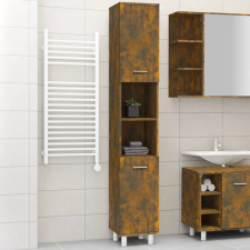 vidaXL füstös tölgyszínű szerelt fa fürdőszobaszekrény 30x30x179 cm fürdőszoba bútor