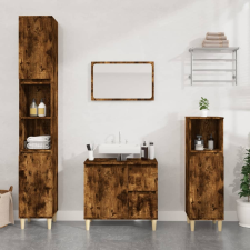 vidaXL füstös tölgyszínű szerelt fa fürdőszobaszekrény 65 x 33 x 60 cm fürdőszoba bútor