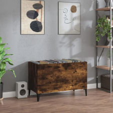 vidaXL füstös tölgyszínű szerelt fa hanglemezszekrény 74,5x38x48 cm bútor
