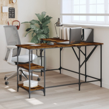 vidaXL füstös tölgyszínű szerelt fa íróasztal 139x139x75 cm íróasztal