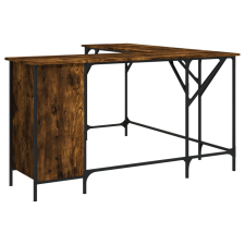 vidaXL füstös tölgyszínű szerelt fa íróasztal 141x141x75 cm (837599) bútor