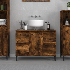 vidaXL füstös tölgyszínű szerelt fa mosdószekrény 80 x 33 x 60 cm fürdőszoba bútor