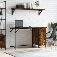vidaXL füstös tölgyszínű szerelt fa számítógépasztal 131 x 48 x 75 cm íróasztal