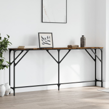 vidaXL füstös tölgyszínű szerelt fa tálalóasztal 180x23x75 cm bútor