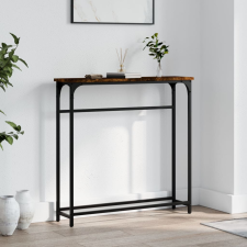 vidaXL füstös tölgyszínű szerelt fa tálalóasztal 75x19,5x75 cm bútor
