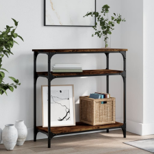 vidaXL füstös tölgyszínű szerelt fa tálalóasztal 75x29x75 cm bútor
