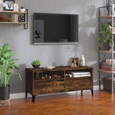 vidaXL füstös tölgyszínű szerelt fa TV-szekrény 100x34,5x44,5 cm bútor