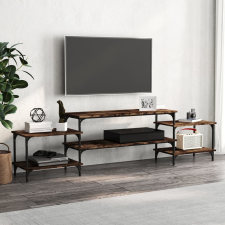 vidaXL füstös tölgyszínű szerelt fa TV-szekrény 197x35x52 cm bútor