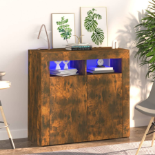 vidaXL Füstös tölgyszínű tálalószekrény LED-ekkel 80 x 35 x 75 cm bútor