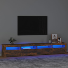 vidaXL füstös tölgyszínű TV-szekrény LED-lámpákkal 240x35x40 cm bútor