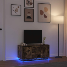 vidaXL füstös tölgyszínű TV-szekrény LED-világítással 100x41x50 cm bútor