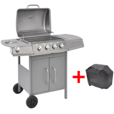 vidaXL gáz grillsütő 4+1 gázrózsával ezüst grillsütő
