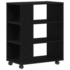 vidaXL Görgőszekrény Fekete Tölgy 60x35x75 cm Mérnök Fa (862671) bútor