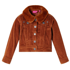 vidaXL Gyerek kabát Corduroy Cognac 140