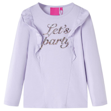 vidaXL Gyerek póló hosszú ujjú Light Lilac 104