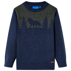 vidaXL Gyerek pulóver kötött Navy 128