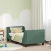 vidaXL Gyerekágy kerettel fejtámlával Tengeri Zöld 80 x 160 cm Bársony