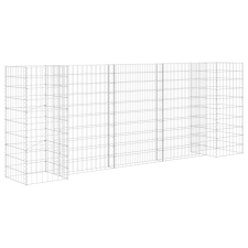 vidaXL H alakú acéldrót virágtartó gabion 260 x 40 x 100 cm (145661) kerti tárolás