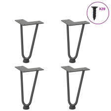 vidaXL hajcsavaros asztallábak 4 db antracit 20 cm tömör acélból bútor