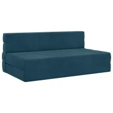 vidaXL Hajtogatható Kanapéágy Kék 203 x 152 x 15 cm Bársony bútor