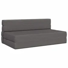 vidaXL Hajtogatható Kanapéágy Világosszürke 203 x 152 x 15 cm szövet bútor
