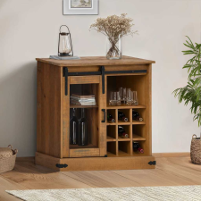 vidaXL HALDEN tömör fa komód tolóajtós 80x40x80 cm bútor