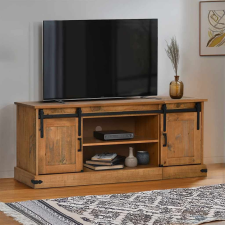 vidaXL HALDEN tömör fa TV szekrény 2 tolóajtóval 150x40x60 cm bútor