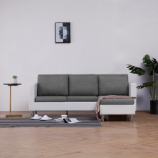  vidaXL háromszemélyes fehér műbőr kanapé párnákkal bútor