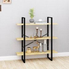 vidaXL háromszintes tömör fenyőfa könyvszekrény 100 x 30 x 105 cm bútor