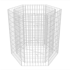 vidaXL hatszögletű gabion magaságyás 100 x 90 x 100 cm (142533) kerti tárolás