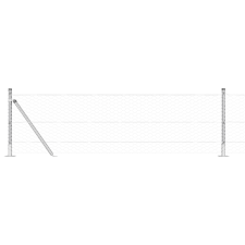 vidaXL Hatszögletű Kerítés 11 Flangolt Oszloppal 0.5x25 m Horganyzott Acél (3353788) építőanyag