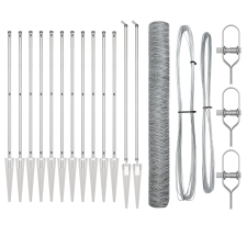 vidaXL Hatszögletű Kerítés 1,4x10 m Rozsdamentes Acél (3353350) építőanyag