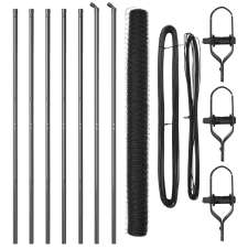 vidaXL Hatszögletű kerítés Szürke 1,5x10 m Acél (3352792) építőanyag