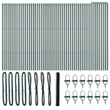 vidaXL Hatszögletű kerítés Zöld 1,5x100 m Acél (3352756) építőanyag