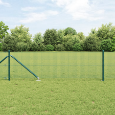vidaXL Hegesztett Drótfence 13 zöld cövekkel 0.8x25 m acél építőanyag