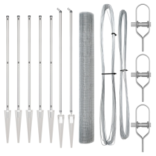 vidaXL hegesztett drótfence 7 cölöppel 1.4x10 m galvanizált acél (3351936) építőanyag