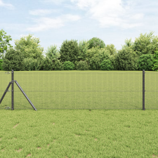 vidaXL hegesztett drótfence 7 oszloppal szürke 0,8x10 m acél építőanyag