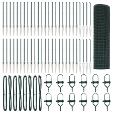 vidaXL Hegesztett Drótháló Kerítés 13 Cövek Poszttal Zöld 0.5x100 m Acél (3352134) építőanyag