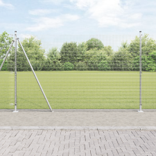 vidaXL Hegesztett Drótháló Kerítés 13 Flanged Posts 1.5x50 m Horganyzott Acél építőanyag