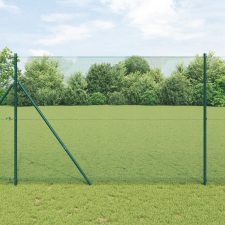vidaXL Hegesztett Drótháló Kerítés 13 Oszloppal Zöld 1.4x50 m Acél építőanyag